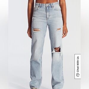 Pacsun ‘90s Boyfriend Jeans Ripped Light Indigo